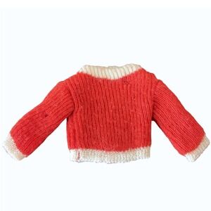 VTG 1960s Ken Sweater Knit Cable Red White  USED‎ HOLES